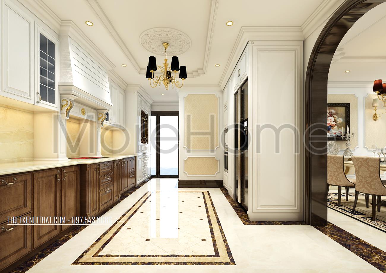 Thiết kế phòng bếp tân cổ điển tại Skyline Văn Quán